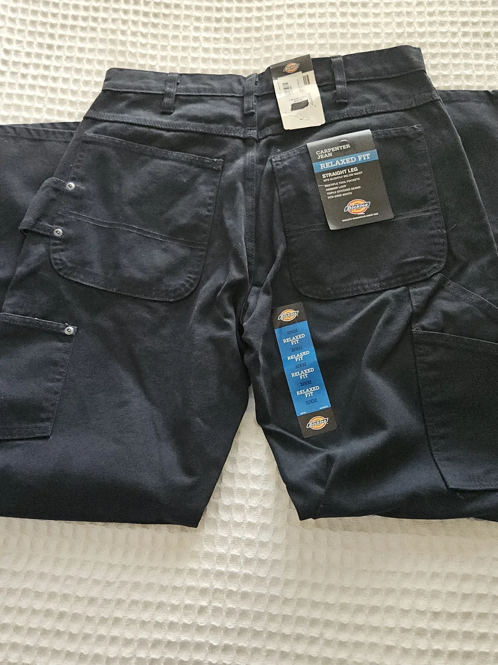 Dickies Men's Blue Canvas Cotton Blend Relaxed Straight Carpenter Pants 32x32